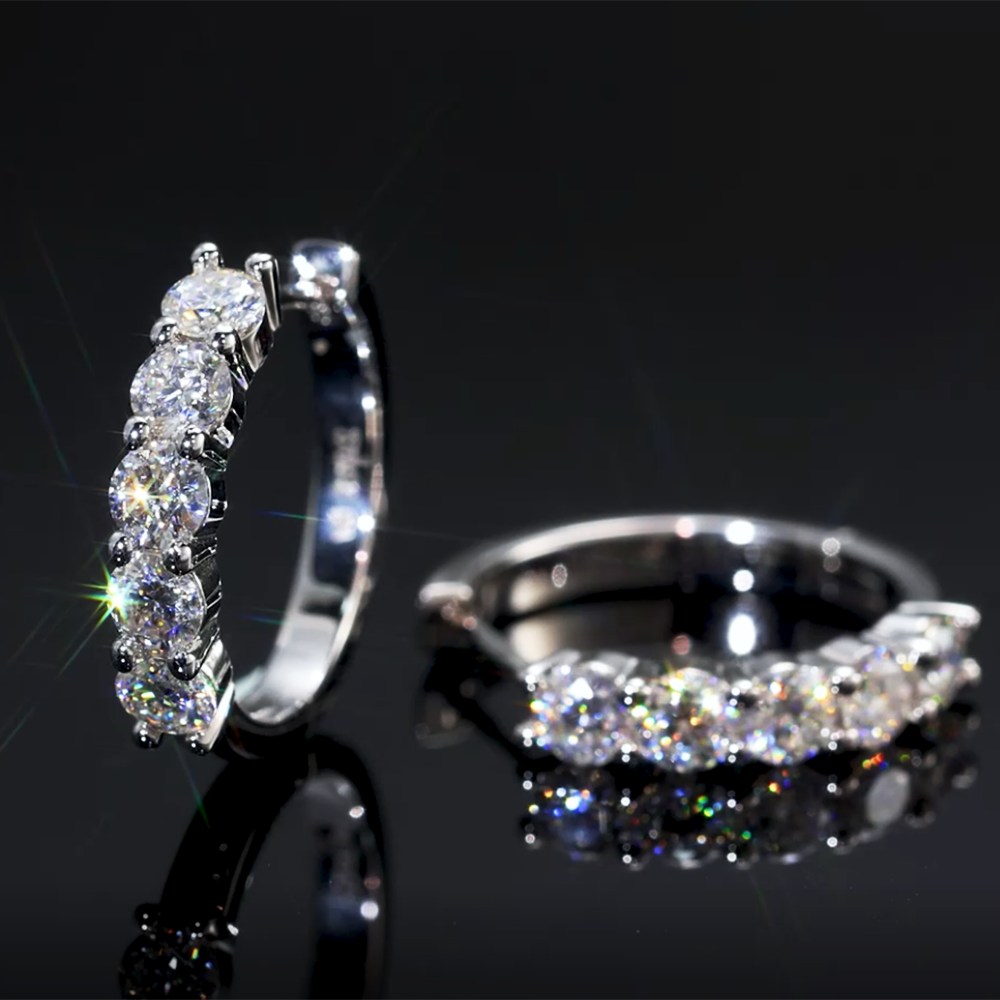 moissanite hoop earrings 1ct