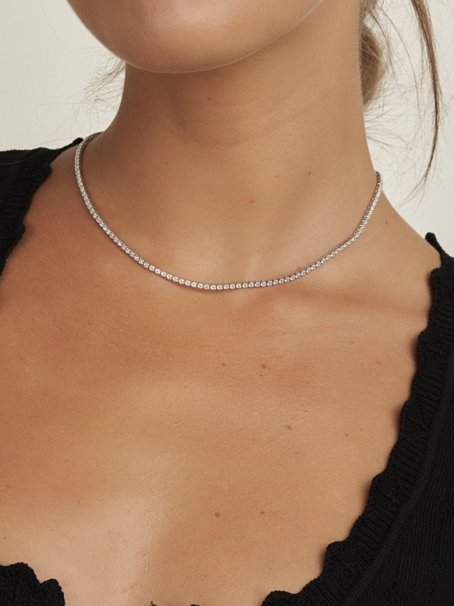 Moissanite tennis necklace
